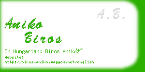 aniko biros business card